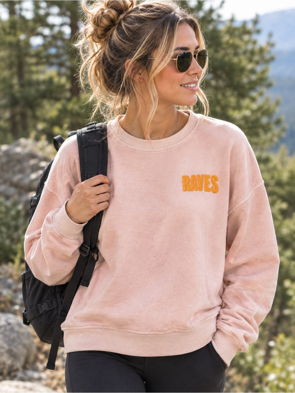 Rails Alice Bouclé-Trimmed Cotton-Blend Jersey Sweatshirt pink